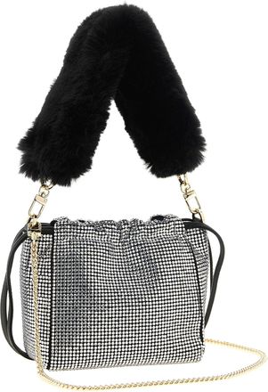 Pinko Fabric Bucket Bag - Black