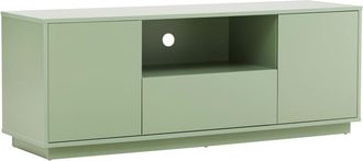 Oviala Mueble tv moderno rectangular l140 cm verde
