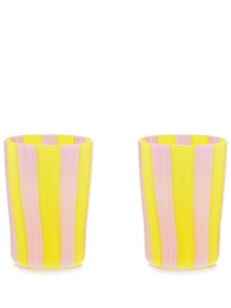 Aquazzura Set di 2 bicchieri Dolcevita Stripe - Rosa