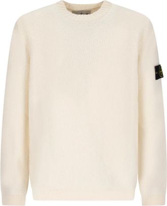 Stone Island Crew Neck Knit - Heren - Ronde hals truien - Beige - XL - Wol - Truien & Vesten
