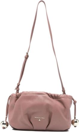 Patrizia Pepe Drawstring Cross Body Bag - Dames - Schoudertassen - Roze - ONE Size - Leer - Tassen