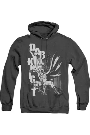 Gildan Batman Vertical Letters Adult Heather Hoodie / Hooded Sweatshirt