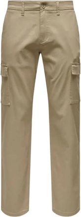 Only & Sons Cargo Loose Broek - Heren - Straight fit broeken - Beige - W31 L32 - Katoen - Broeken