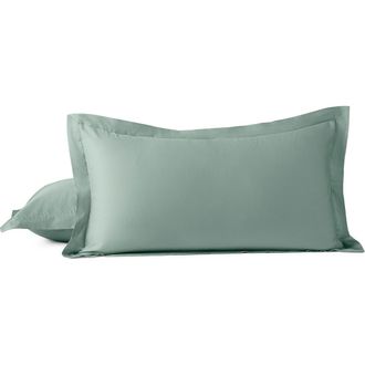 Coyuchi Cloud Soft Organic Cotton Sateen Pillow Sham in Sage at Nordstrom, Size King
