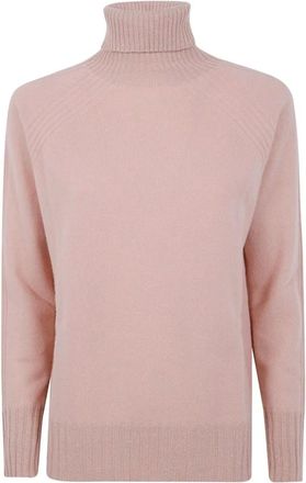 Twinset Truien & Vesten, Dames, Roze, M, Roze Coltrui Truien Raglan Mouwen