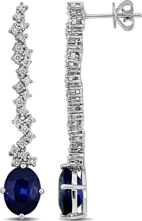 Rina Limor 14K 6.40 Ct. Tw. Diamond & Sapphire Drop Earrings