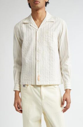 Bode Lavender Sail Shirt in White/Purple at Nordstrom, Size Xx-Large