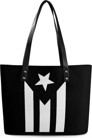 Generic Puerto Resiste Boricua Flag Tote Bags for Women Cute Shoulder Purses Handbags