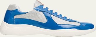 Prada Mens Americas Cup Patent Leather Sneakers