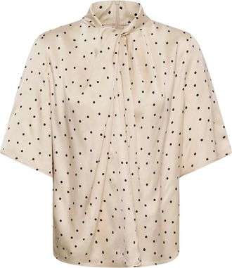Soaked In Luxury Slarjana Ruching Blouse SS - Blouses & Shirts - Mujer - Beige - XS
