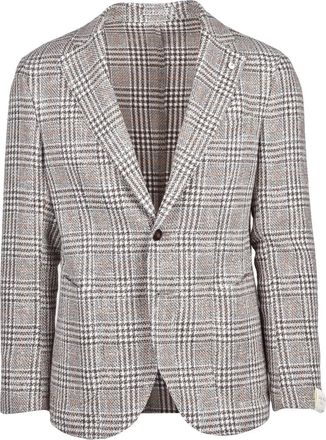 L.B.M. 1911 Cotton Linen Acrylic Jacket - White/Brown