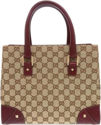 Gucci Pre-owned Handbags, female, Multicolor, Size: ONE SIZE Pre-owned Studded Canvas Handbag