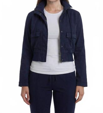 MARRAKECH Chambers Stretch Linen Jacket In Night Navy