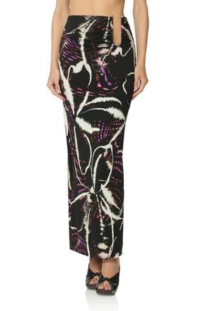 AFRM Aven Abstract Floral Print Maxi Skirt in Night Daisy at Nordstrom, Size X-Small