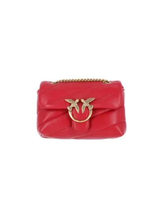 Pinko Red Love Puff Calfskin Shoulder Bag