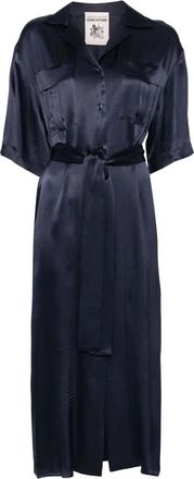 Semicouture Blauwe Laetitia Elegante Jurk - Dames - Casual kleedjes - Blauw - S - Kleedjes