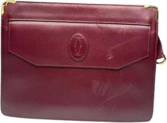 Cartier Pre-owned Clutches, female, Red, Size: ONE SIZE Pre-owned Vintage Leather Clutch