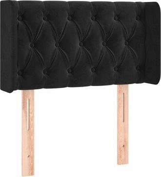 vidaXL Cabecero Con Led De Terciopelo Negro 83x16x78/88 Cm Vidaxl