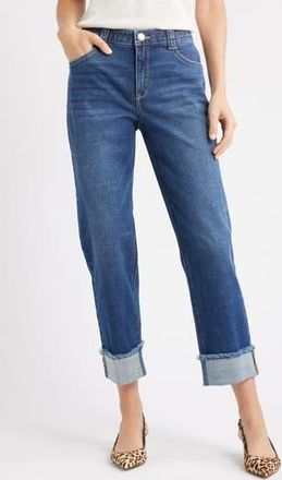 Wit & Wisdom High Waist Fray Hem Jeans in Blue at Nordstrom Rack, Size 18 (Similar To 14W)