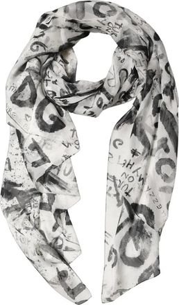 Dolce & Gabbana Graffiti Logo Zijden Sjaal - Dames - Zijden sjaals - Wit - ONE Size - Accessoires