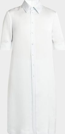 Jil Sander Short-Sleeve Long Fitted Button-Down Shirt