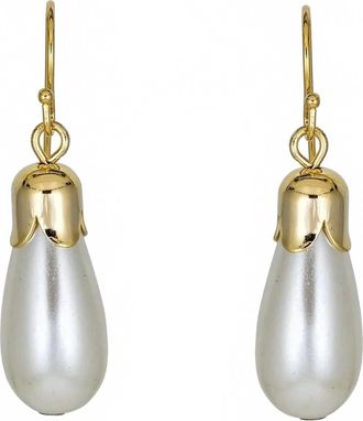 Epona Valley Womens Pearl Drop Earrings In 14K Gold And Silver