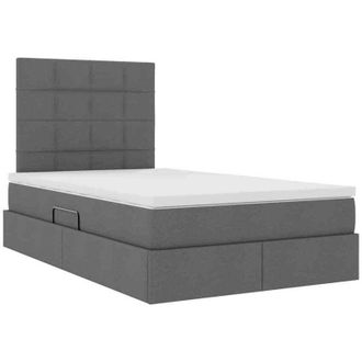 vidaXL Storage Bed with Mattress Dark Grey 120 x 190 cm Faux Leather vidaXL