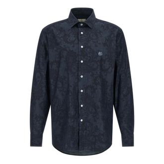 Etro Overhemden, Heren, Blauw, M, Katoen, Paisley Ramage Shirt