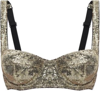 Dolce & Gabbana Pailletten BH - Dames - BHs - Geel - 85B EU - Pailletten - Ondergoed