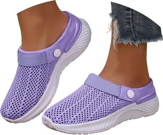 Generic Orthopedic Shoes for Women,Womens Mules,Backless Trainers,Womens Slippers Breathable Mesh Walking Fashionable Mesh Breathable Soft Soled Open Heeled S