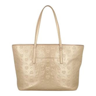 MCM Pre-owned Tote Bags, female, Yellow, Size: ONE SIZE Pre-owned Shopper