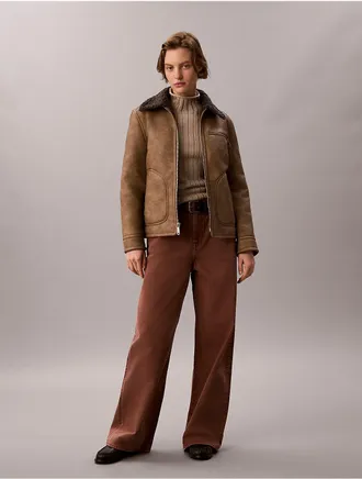 Calvin Klein Jeans Calvin Klein Womens Wide Leg Jeans - Brown - 24W x 31L