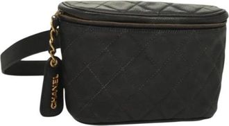 Chanel Pre-owned Leather crossbody-bags - Dames - Vintage Heuptassen - Zwart - ONE Size - Vintage