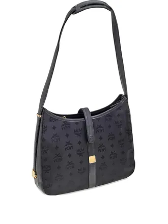 MCM Pre-owned schoudertas met leren band - Zwart