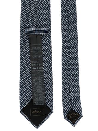 Brioni Jacquard Silk Necktie - navy