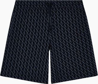 A|X Armani Exchange Mens Monogram All Over Black Shorts - Size: 35/34/32