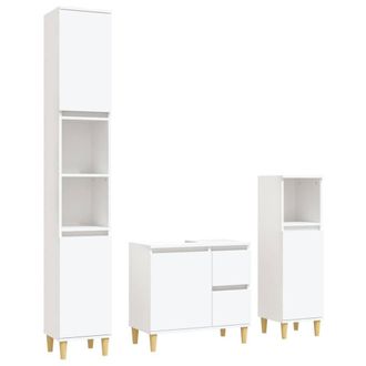 Berkfield Home 3 Piece Bathroom Cabinet Set White Engineered Wood