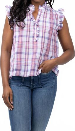 Xirena Brenna Plaid Top In Quartz Cloud