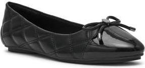 Anne Klein Leyton Cap Toe Ballet Flat in Black Pu at Nordstrom Rack, Size 6.5