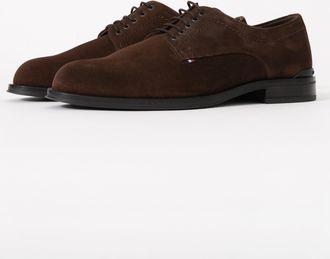Tommy Hilfiger Mens Corporate Shoes in Dark Brown Suede - Size UK 10.5