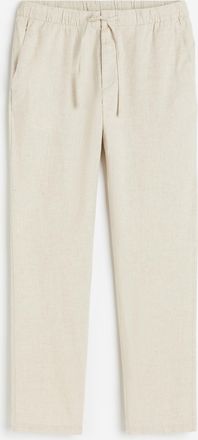 H&M Hose aus Leinenmischung Regular Fit - Cremefarben