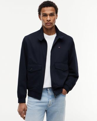 Tommy Hilfiger Mens Harrington Jacket in Dark Blue Cotton - Size X-Large