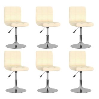 vidaXL Vidaxl - Sillas De Comedor Giratorias 6 Unidades Tela Crema