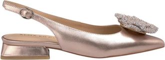 Alma En Pena Platte schoen met bloem - Dames - Ballerinas - Roze - 41 EU - Leer - Schoenen