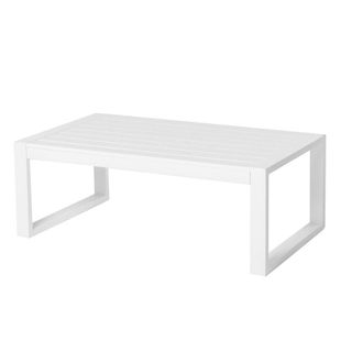 LOLAhome Mesa de centro de exterior blanca de aluminio para terraza