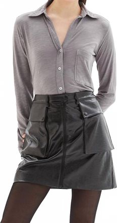 Chrldr Amrat Jersey Blouse In Graphite