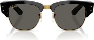 Ray-Ban x A$AP Rocky Blacked Out Mega Clubmaster 53mm Square Sunglasses in Black On Gold/Dark Grey at Nordstrom