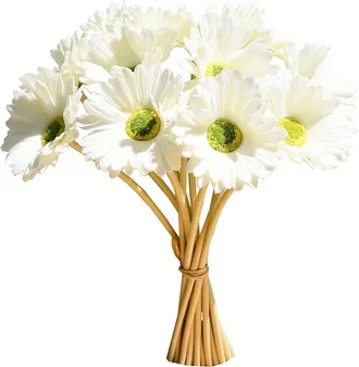 OEM Flores De Gerbera Artificiales De Seda Mamowear, 12 Tallos Por Paquete, Textura Realista, Adecuadas Para Bodas, Decoraci&oacute;n Del Hogar, Cocinas Y Otras 