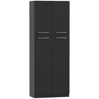 HOMCOM Homcom Mobile Portaoggetti Con 2 Armadietti E Mensole Regolabili In Legno Nero