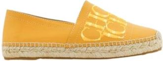 Carolina Herrera Geborduurde leren espadrilles - Dames - Espadrilles - Geel - 38 EU - Leer - Schoenen